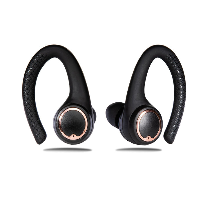 Matte black and rose gold AIR Active 2.0 sports earbuds