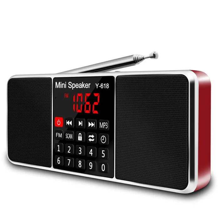 Récepteur radio FM numérique stéréo, rouge