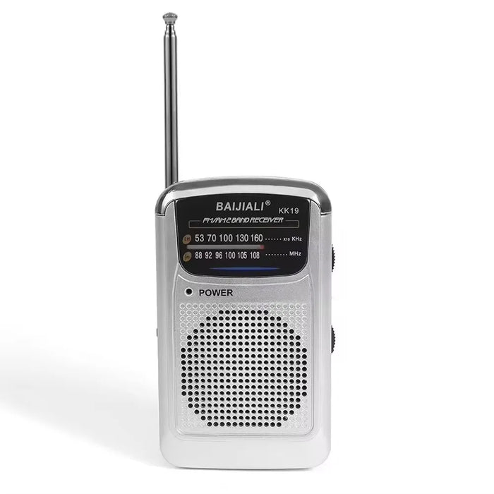 Mini-radio portable de poche multibande, argentée
