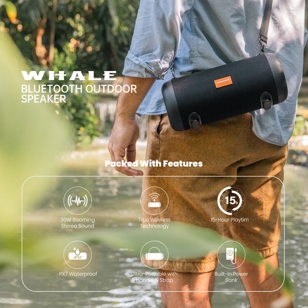 Enceinte Bluetooth d’extérieur Jabees WHALE avec bandoulière