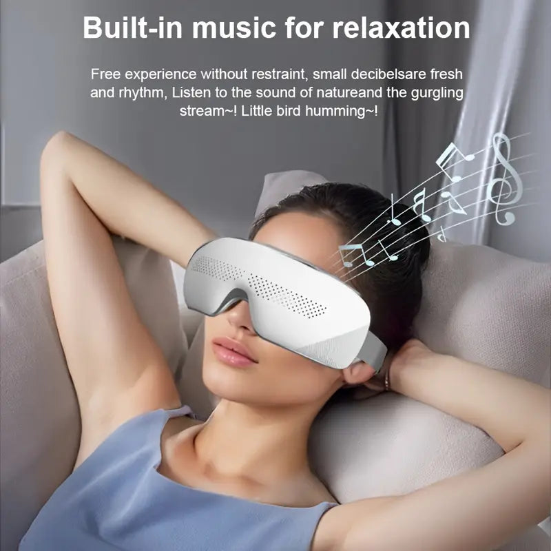 Rechargeable smart eye massager with 1,200 mAh battery