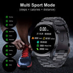 Montre connectée de sport à grand écran pour homme, noire
