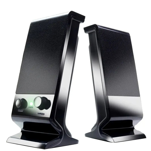 Compact USB Laptop Speakers with Volume Control (Black)-0