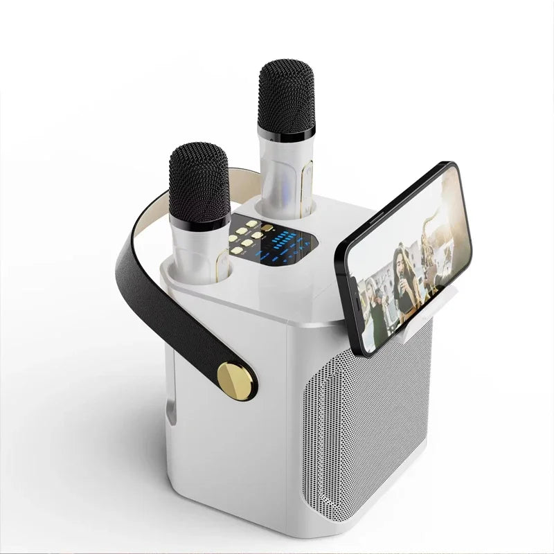 Enceinte Bluetooth de karaoké haute puissance avec deux microphones