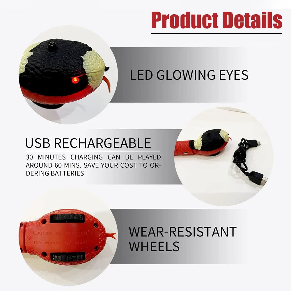 Smart interactive rechargeable snake toy
