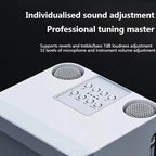 Enceinte de karaoké portable avec deux microphones, blanche