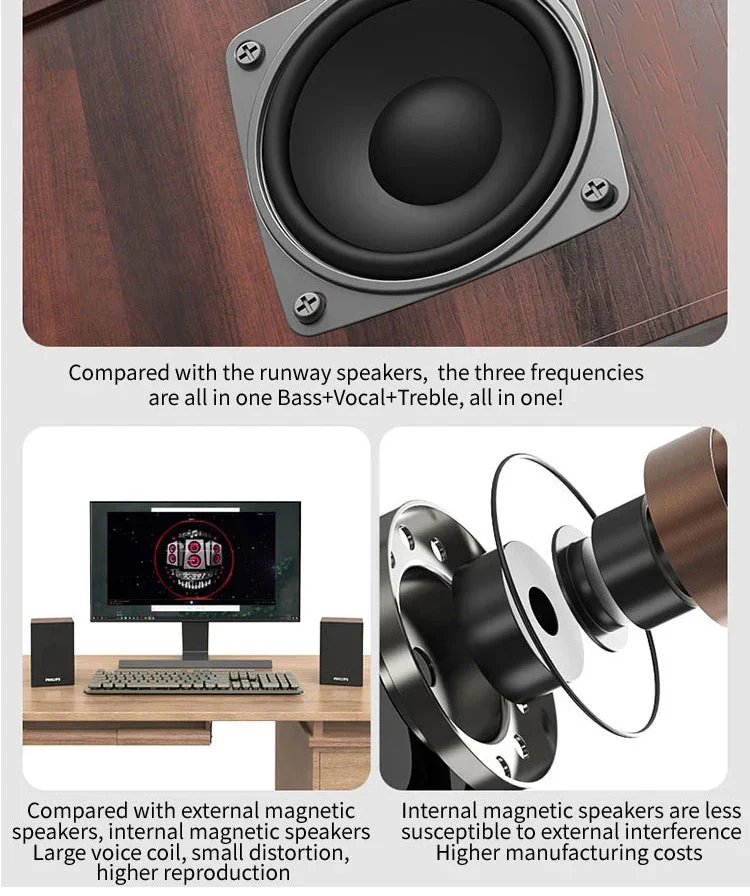Enceinte Bluetooth au fini bois, marron