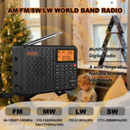 Radio numérique stéréo portable, noire