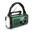 Radio d’urgence solaire de 10 000 mAh à manivelle, verte