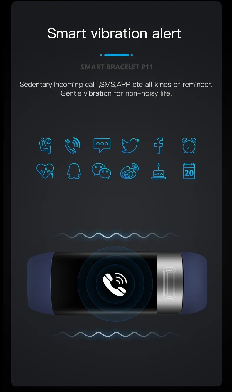Blue smart fitness band