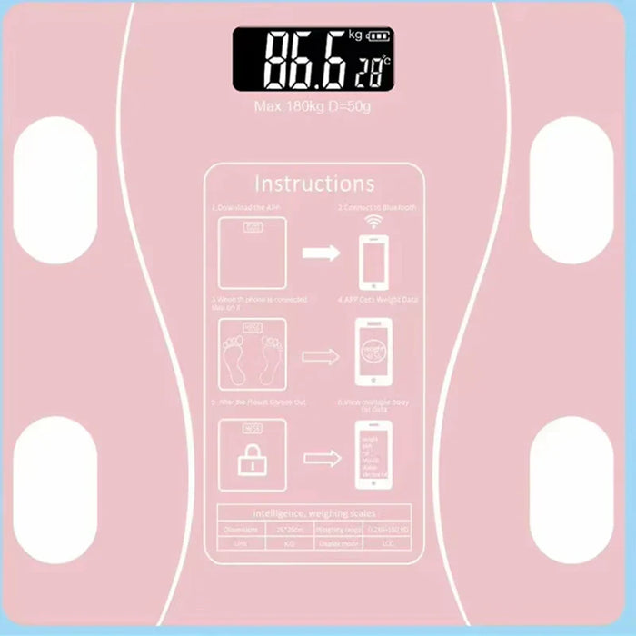 Pink smart Bluetooth body fat scale
