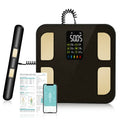 Black smart bioimpedance scale with handles