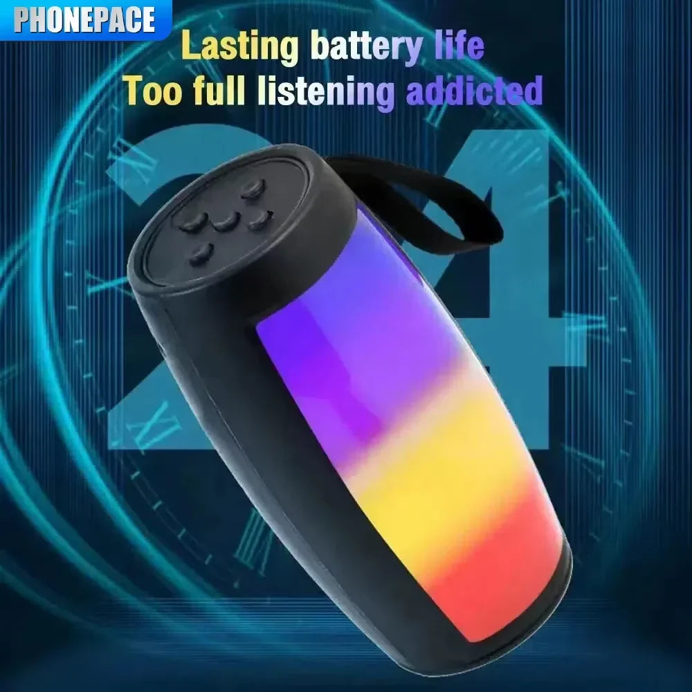 Enceinte à éclairage LED et basses puissantes, noire