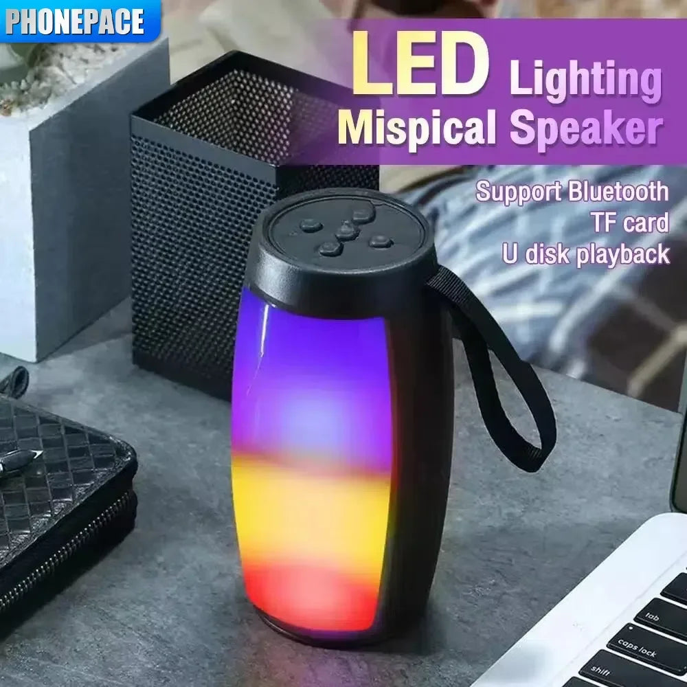 Enceinte à éclairage LED et basses puissantes, noire