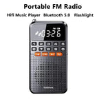 Mini-radio FM à double antenne, noire