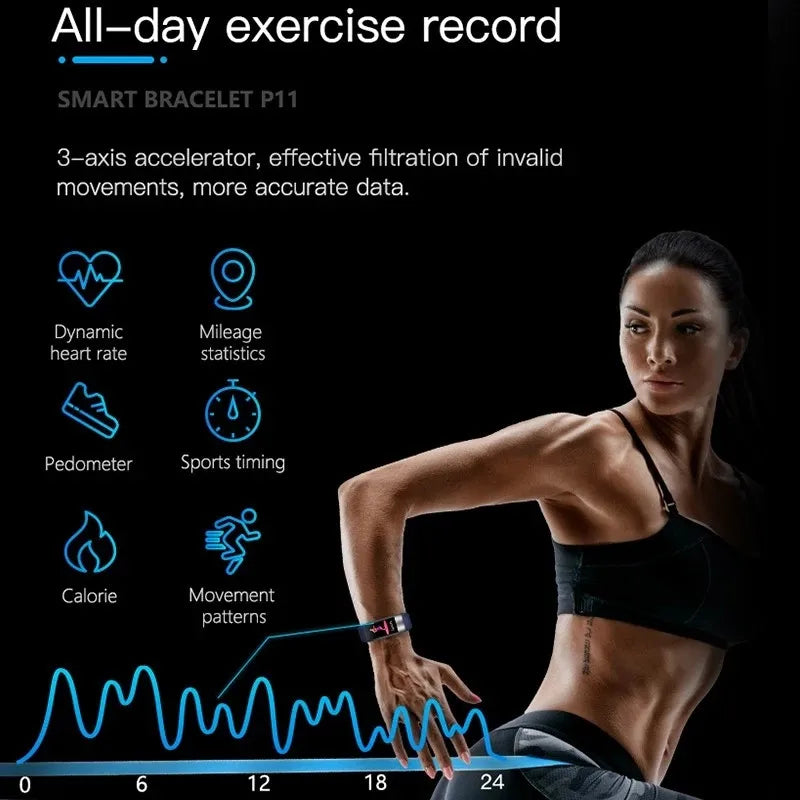 Blue smart fitness band