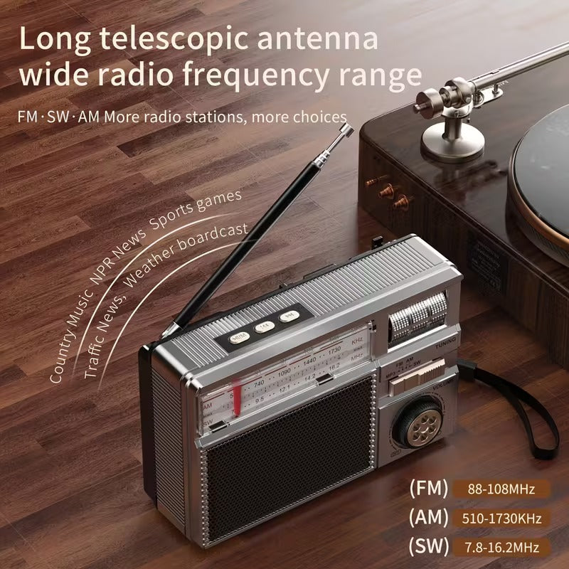 Multifunctional FM/AM/Bluetooth/solar portable radio